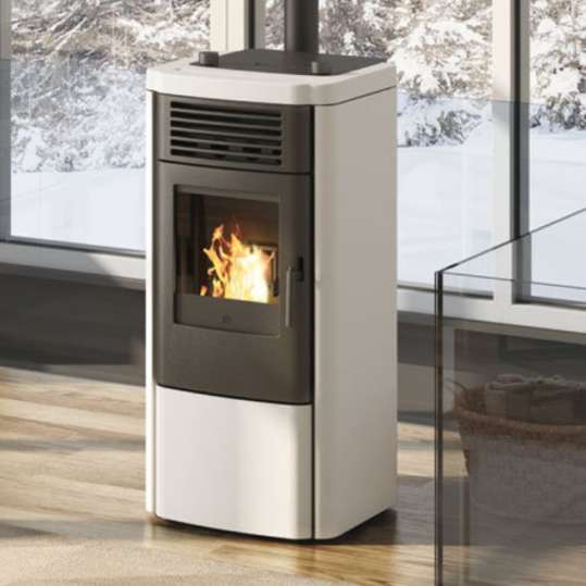 Estufa de pellets Edilkamin Klik 8 kW blanco mate